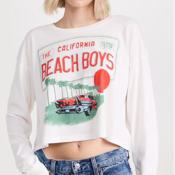 DAYDREAMER BEACH BOYS LICENSE PLATE CROP TOP VINTAGE WHITE $97 - Picture 5 of 6